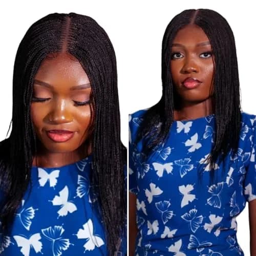 Wow Braids Micro Twist Wigs, 12 Inch Synthetic Braided Wig for Black Women thumbnail 2