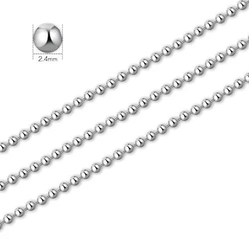 SUMERSHA Art_Supplie 24 inch Silver Nickel Plated Beading Chain | Durable Jewelry Making Chain thumbnail 2