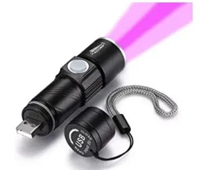 DARKBEAM UV Light Rechargeable Flashlight 395nm | Handheld Blacklight for Pet Urine & Currency thumbnail 2