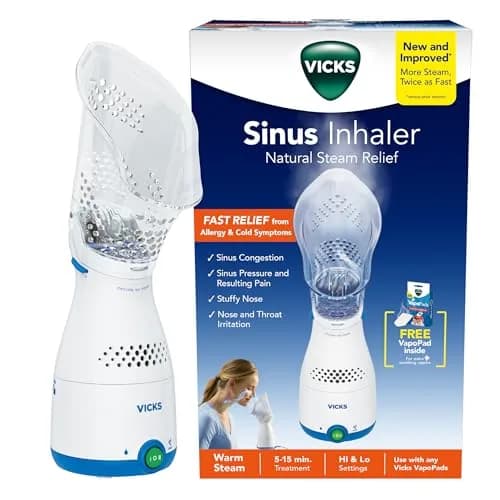 Vicks Sinus Inhaler & VapoPads Original Menthol Scent | Non-Medicated Steam Inhaler for Sinus Relief, Allergies, Congestion, Vocal Steamer (21 Count) — Sinus Inhaler