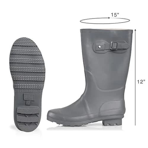 NORTY Waterproof Rain Boots for Women Size 7 | Slip-Resistant & Stylish (70-120 chars) thumbnail 3