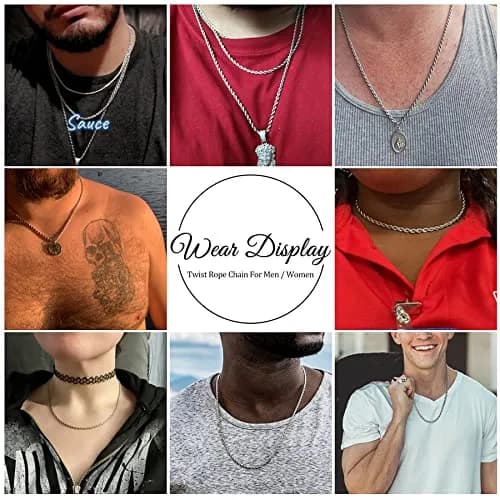HolyFast Twist Chain Necklace - Stainless Steel Rope Jewelry for Men & Women | Stylish, Durable, Unisex thumbnail 5
