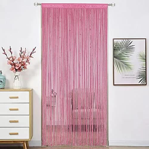 HSYLYM Beaded Macrame Fringe Boho Curtains for Doorways & Windows 39"W x 79"L | Modern Boho Home Decor thumbnail 1