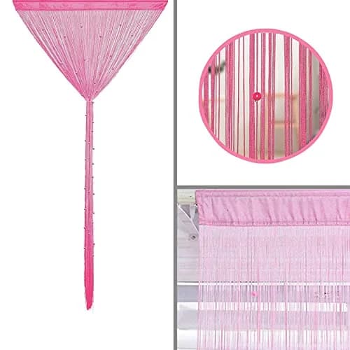 HSYLYM Beaded Macrame Fringe Boho Curtains for Doorways & Windows 39"W x 79"L | Modern Boho Home Decor thumbnail 4