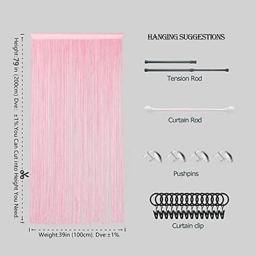 HSYLYM Beaded Macrame Fringe Boho Curtains for Doorways & Windows 39"W x 79"L | Modern Boho Home Decor thumbnail 5