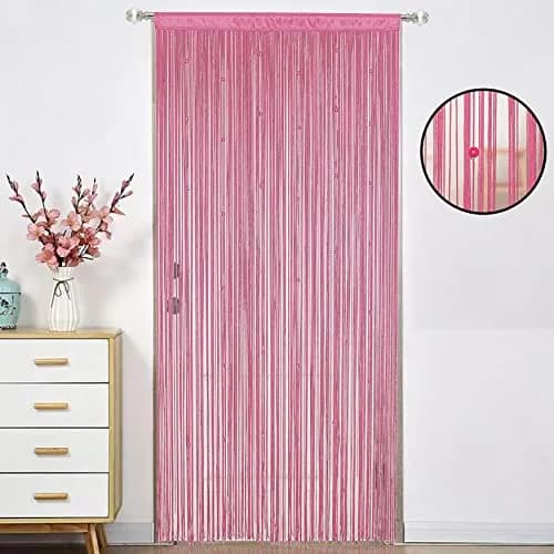 HSYLYM Beaded Macrame Fringe Boho Curtains for Doorways & Windows 39"W x 79"L | Modern Boho Home Decor thumbnail 2