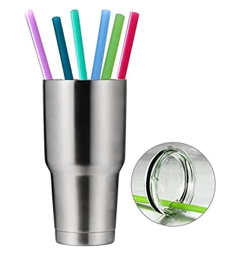 Tegion Extra Long Silicone Straws 33cm (13 Inch) | Pack of 8 Reusable Straws for Tall Tumblers thumbnail 4