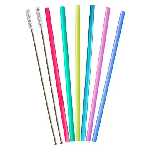 Tegion Extra Long Silicone Straws 33cm (13 Inch) | Pack of 8 Reusable Straws for Tall Tumblers thumbnail 1