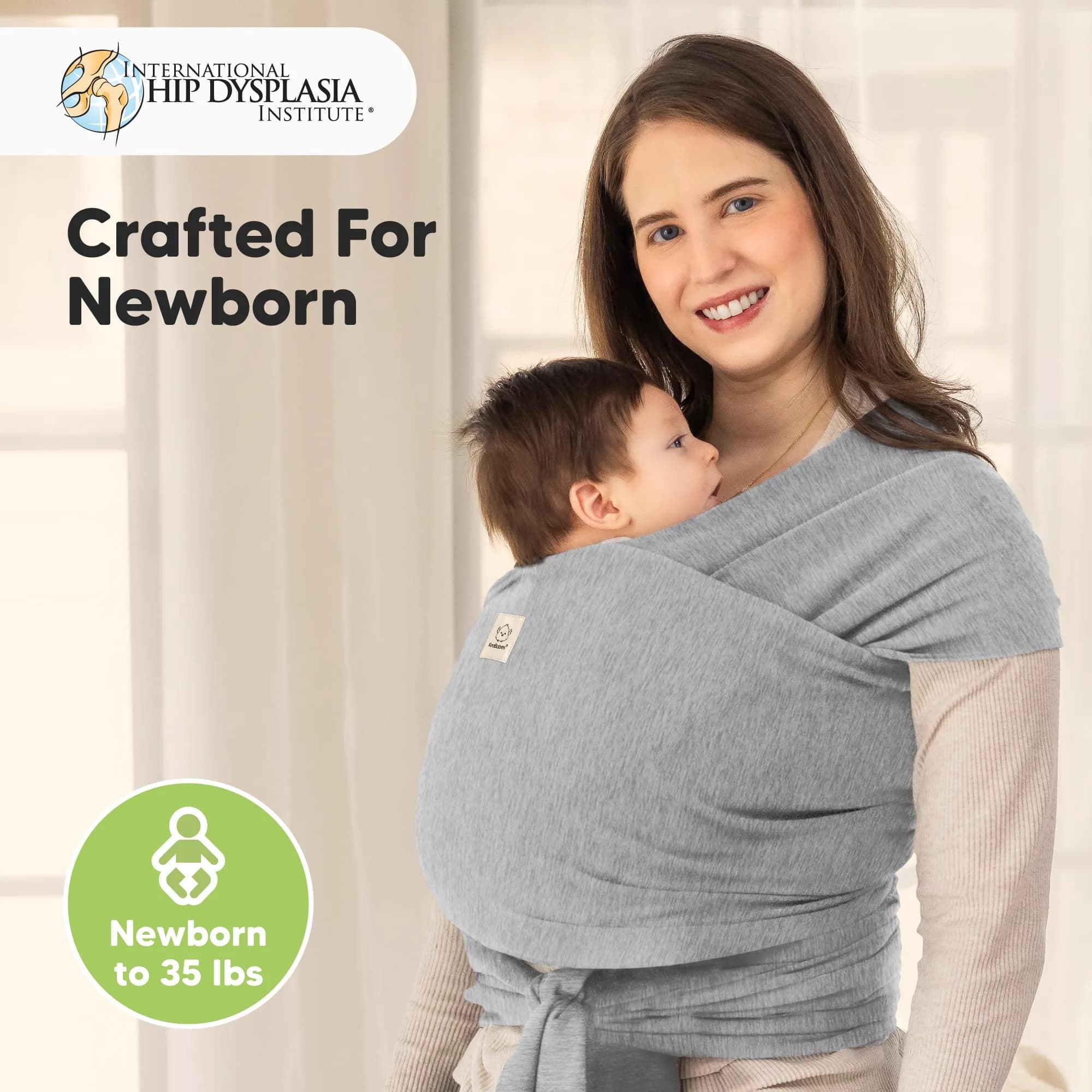 KeaBabies Original Baby Wrap Carrier Pink Daisies | Ergonomic, IHDI Certified, Breathable Fabric - view 2