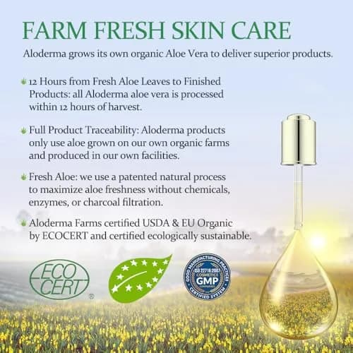 Aloderma 99% Organic Aloe Vera Gel 45ml (1.5oz) | Soothes & Hydrates Sun-Exposed Skin thumbnail 5