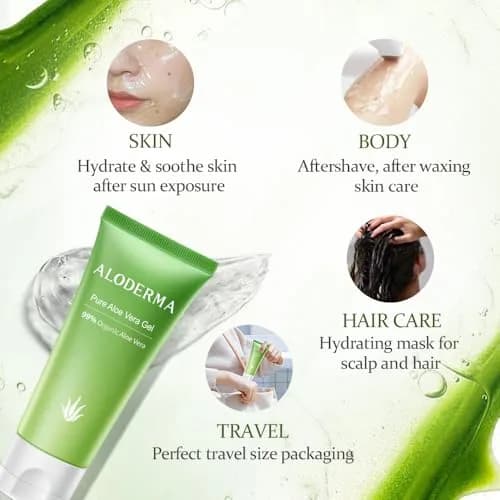 Aloderma 99% Organic Aloe Vera Gel 45ml (1.5oz) | Soothes & Hydrates Sun-Exposed Skin thumbnail 3