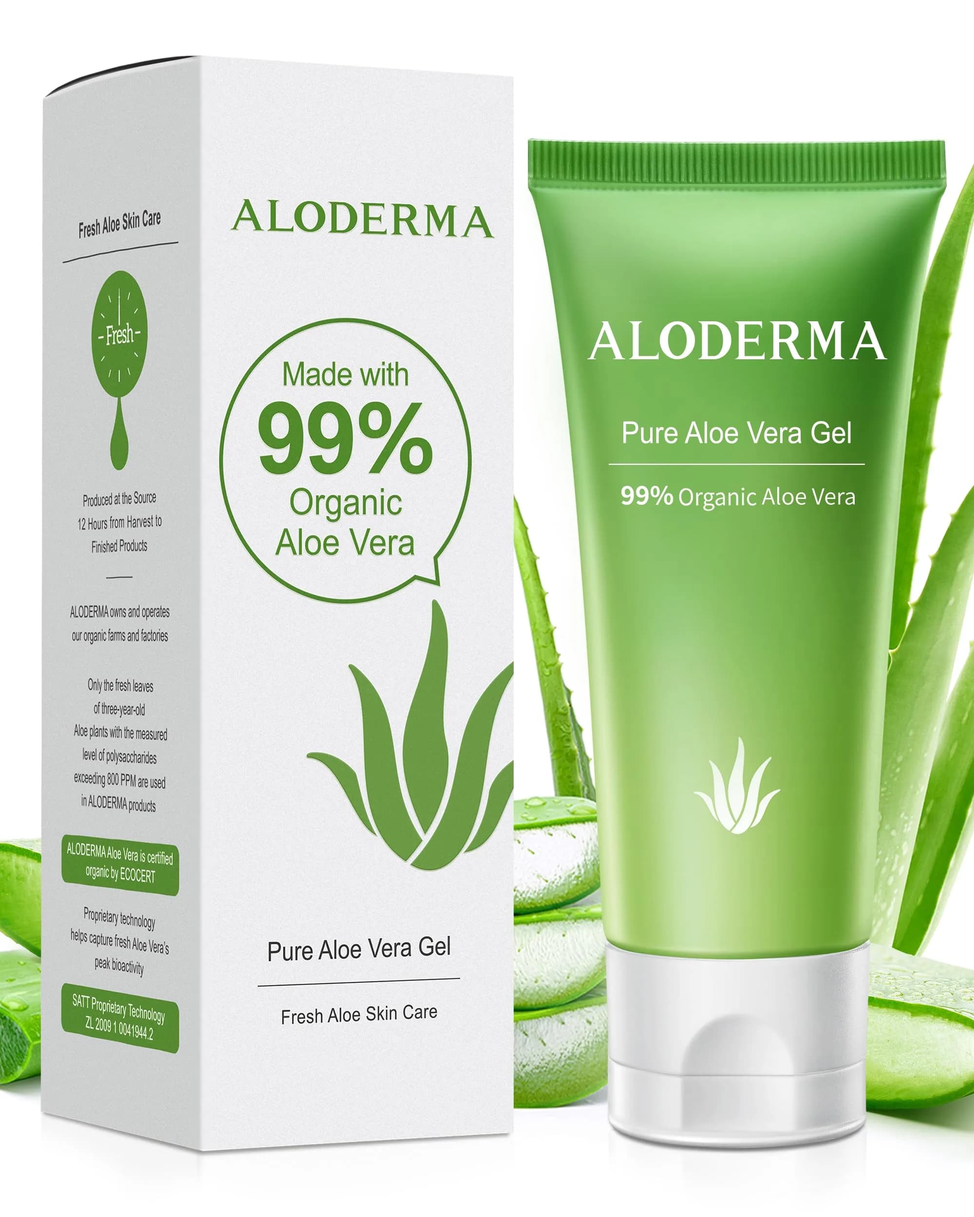 Aloderma Organic Aloe Vera Gel 114ml (4.02oz) | Pure Hydration for Face & Body — Clear
