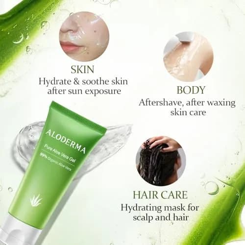Aloderma Organic Aloe Vera Gel 114ml (4.02oz) | Pure Hydration for Face & Body thumbnail 3
