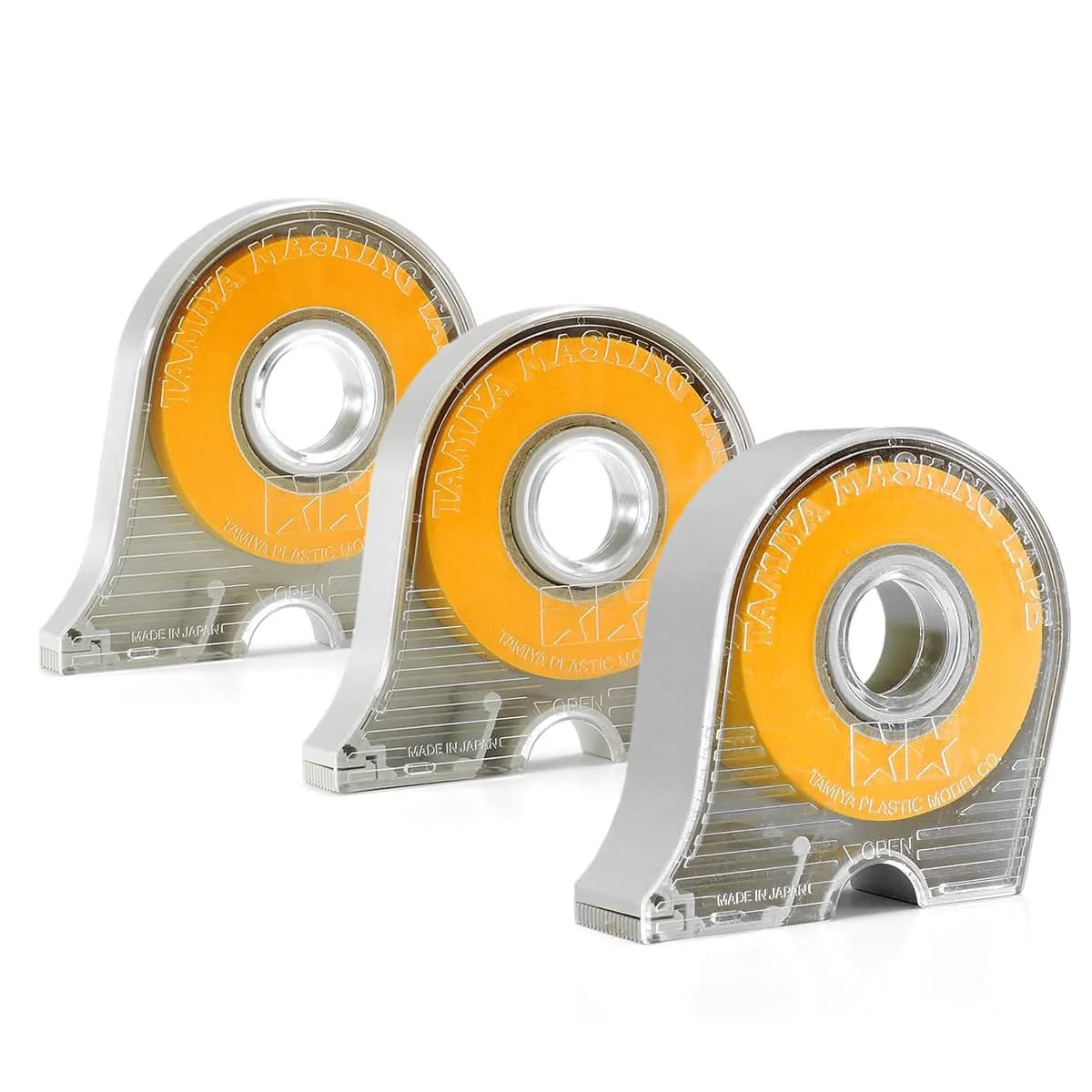 Tamiya Masking Tape with Dispensers, 6 mm, 10 mm, & 18 mm Set | Yellow Paper Masking Tape for Painting - main product image