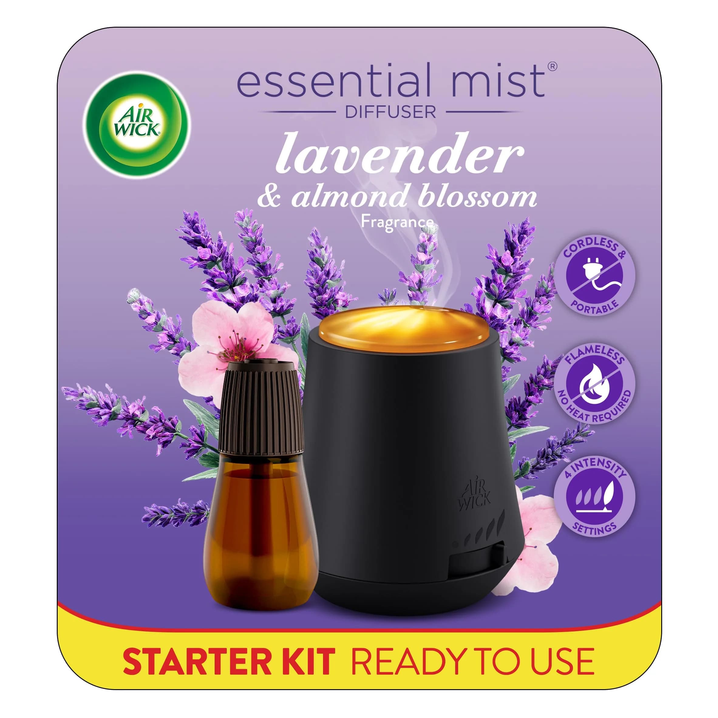 Air Wick Essential Mist Starter Kit Lavender & Almond Blossom | Cordless Diffuser with 20ml Refill - main product image