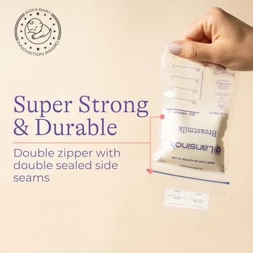 Lansinoh Breastmilk Storage Bags 6oz (177ml) with 2 Pump Adapters | USA-Imported, BPA-Free, 50 Count thumbnail 5