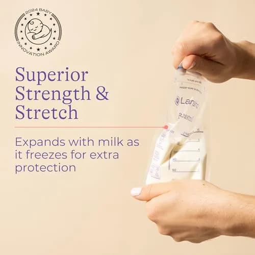 Lansinoh Breastmilk Storage Bags 6oz (177ml) with 2 Pump Adapters | USA-Imported, BPA-Free, 50 Count thumbnail 6