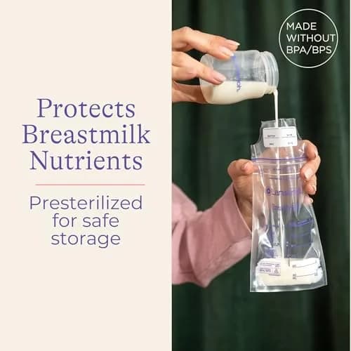 Lansinoh Breastmilk Storage Bags 6oz (177ml) with 2 Pump Adapters | USA-Imported, BPA-Free, 50 Count thumbnail 3