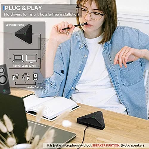 CMTECK Conference USB Microphone, Omnidirectional Boundary Mic with Mute Button | 15.1 cm (5.94 in) Length thumbnail 5