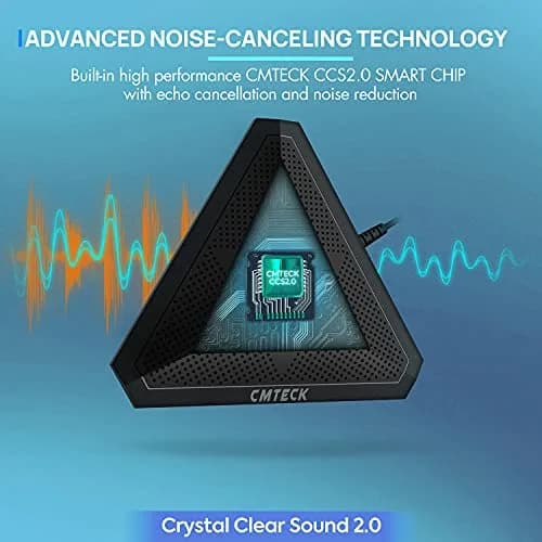 CMTECK Conference USB Microphone, Omnidirectional Boundary Mic with Mute Button | 15.1 cm (5.94 in) Length thumbnail 2