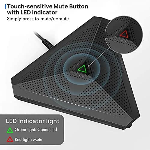 CMTECK Conference USB Microphone, Omnidirectional Boundary Mic with Mute Button | 15.1 cm (5.94 in) Length thumbnail 3