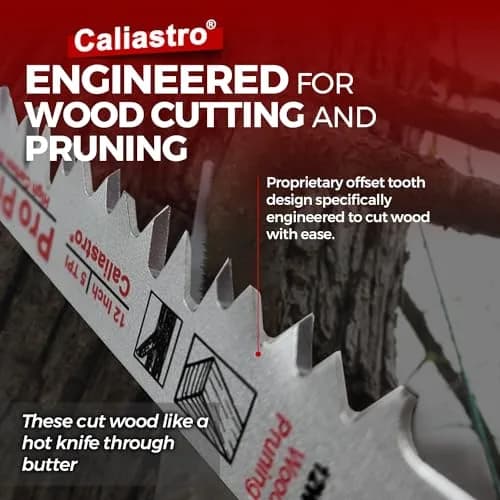 Caliastro 12-Inch Wood Pruning Saw Blades 5 TPI, 1.4mm Thick, 5-Pack | Fast, Efficient Cuts thumbnail 3
