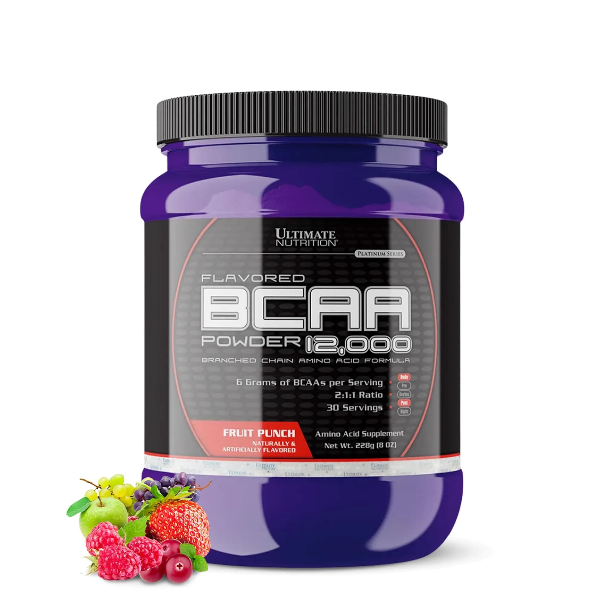Ultimate Nutrition BCAA Powder 12000, Fruit Punch | 6g Amino Acids for Muscle Recovery & Endurance — Fruit Punch / 8 Ounce
