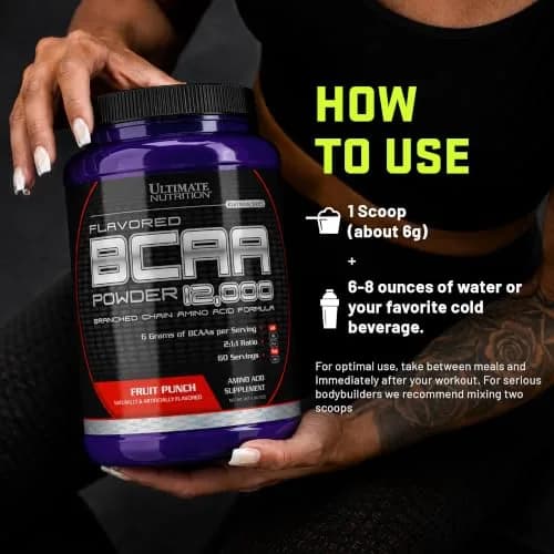 Ultimate Nutrition BCAA Powder 8oz | 6000mg BCAAs, Fast Absorbing, Caffeine-Free, Post Workout Support thumbnail 5