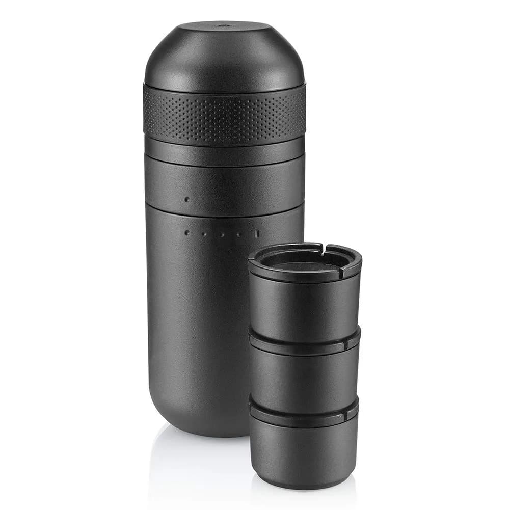 WACACO Minipresso Kit Accessory with Larger Water Tank & 3 Filter Baskets for Lungo Espresso — Black