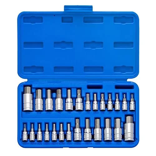 NEIKO Tamper-Proof Hex Bit Socket Set, 26 Pieces | SAE (5/64-9/16”) and Metric (2-14MM) thumbnail 1