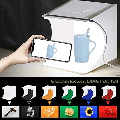 SENLIXIN Mini Photo Studio Light Box Kit 20cm (7.87 inches) | Portable Foldable Shooting Tent with LED Lights & 6 Backgrounds thumbnail 6