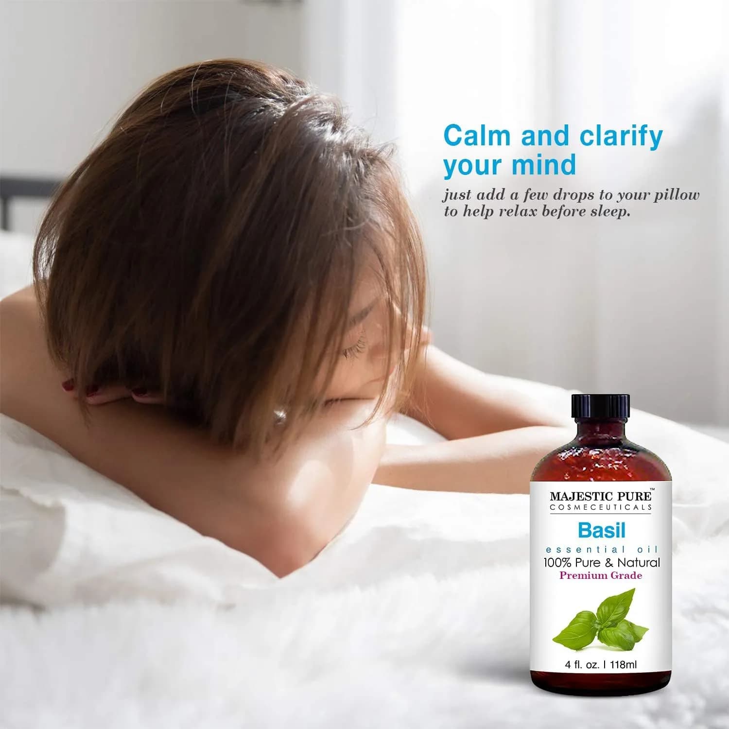 Majestic Pure Basil Essential Oil with Glass Dropper, 4 Fl Oz (120ml) | 100% Pure & Natural USA Import - view 3