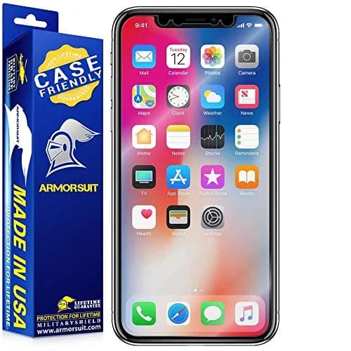 ArmorSuit 2 Pack for Apple iPhone X Screen Protector Case Friendly MilitaryShield HD Clear Film | Made in USA thumbnail 1