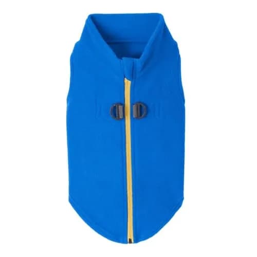 Gooby Zip-Up Fleece Dog Sweater Blue X-Large | Warm Winter Pet Apparel thumbnail 1