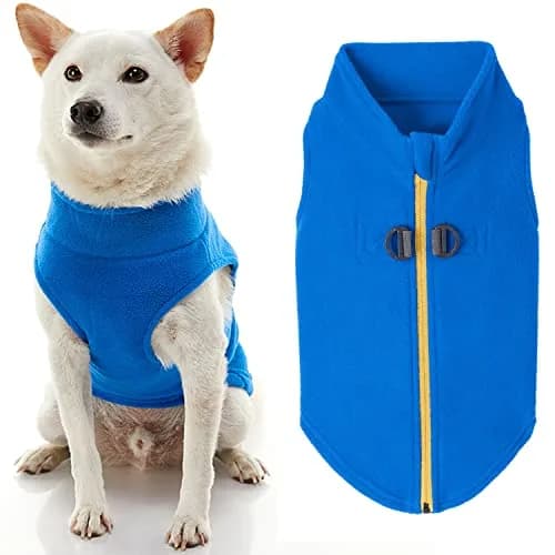 Gooby Zip-Up Fleece Dog Sweater Blue X-Large | Warm Winter Pet Apparel thumbnail 2