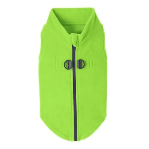 Gooby Zip-Up Fleece Dog Sweater Lime X-Large | Warm Winter Pet Apparel with Leash D-Ring thumbnail 1