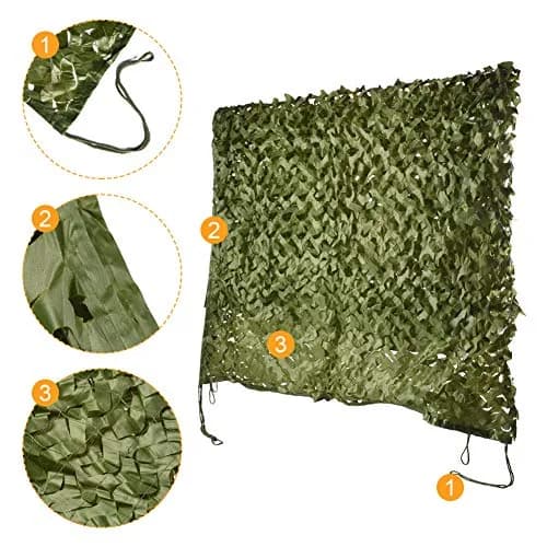 HYOUT Camouflage Netting 2m x 3m (6.5x10ft) Woodland Camo Net with Mesh Backing | Sunshade, Hunting, Camping thumbnail 3