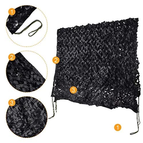 HYOUT Camouflage Netting 2m x 3m (6.5x10ft) Woodland Black | Durable Polyester Mesh for Hunting & Sunshade thumbnail 3