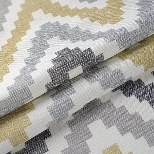 Melodieux Chevron Grommet Top Window Curtains for Living Room, 52 by 63 Inch, Yellow | Blackout Fabric, Easy Care thumbnail 4