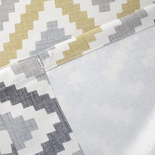 Melodieux Chevron Grommet Top Window Curtains for Living Room, 52 by 63 Inch, Yellow | Blackout Fabric, Easy Care thumbnail 5