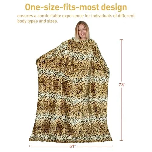 Catalonia Wearable Blanket with Sleeves for Women & Men, Fleece Wrap Throw | Oversize 73" x 51" | Cozy & Stylish thumbnail 6