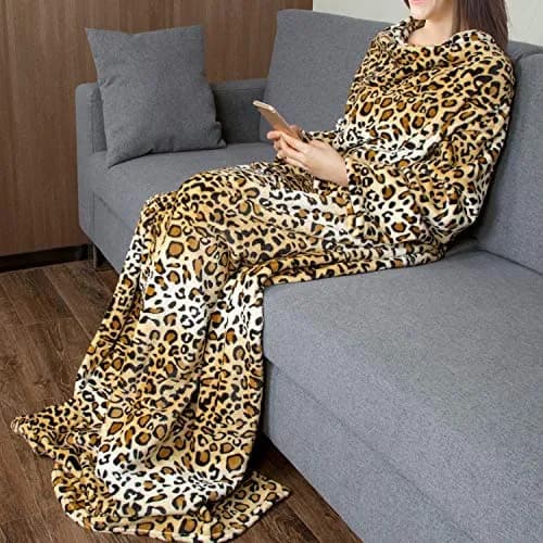 Catalonia Wearable Blanket with Sleeves for Women & Men, Fleece Wrap Throw | Oversize 73" x 51" | Cozy & Stylish thumbnail 2