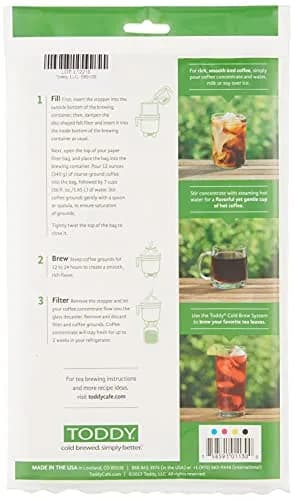 Toddy Natural Paper Filter Bags for Home Model Cold Brew System, 20 Count | Makes Cold Brew Quicker & More Convenient thumbnail 2