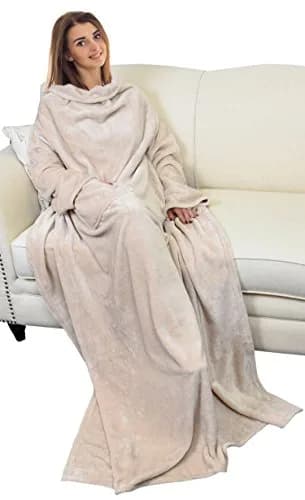 Catalonia Wearable Blanket with Sleeves for Women & Men, Fleece Wrap Throw | Cozy Oversized TV Blanket, One Size Fits Most Adults thumbnail 1