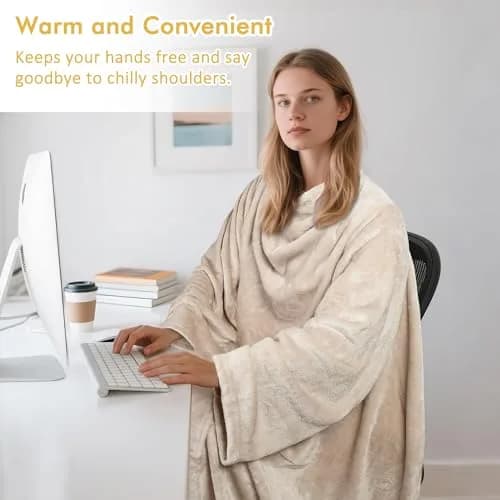 Catalonia Wearable Blanket with Sleeves for Women & Men, Fleece Wrap Throw | Cozy Oversized TV Blanket, One Size Fits Most Adults thumbnail 4