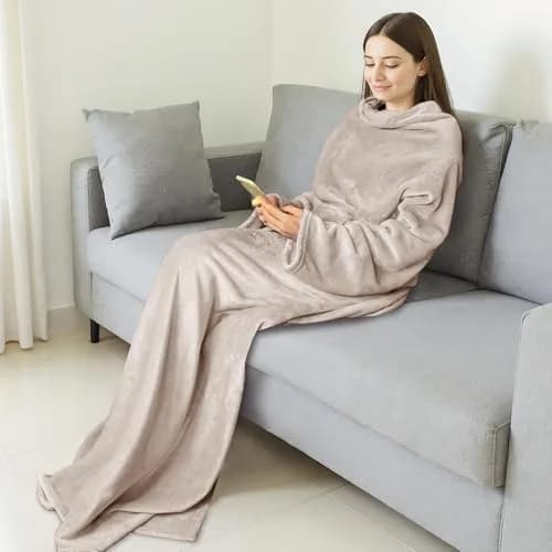 Catalonia Wearable Blanket with Sleeves for Women & Men, Fleece Wrap Throw | Cozy Oversized TV Blanket, One Size Fits Most Adults thumbnail 6