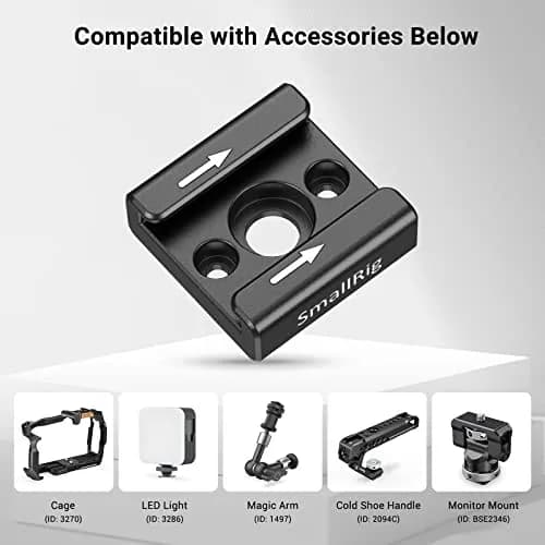 SmallRig Cold Shoe Mount with 1/4"-20 Thread (2 Pack) | Attaches Flash, Mic, LED to Camera Cages thumbnail 5