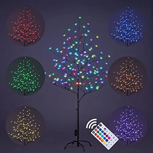 LIGHTSHARE 5 ft Cherry Blossom Tree RGB with Remote Control | 128 LED Lights thumbnail 1