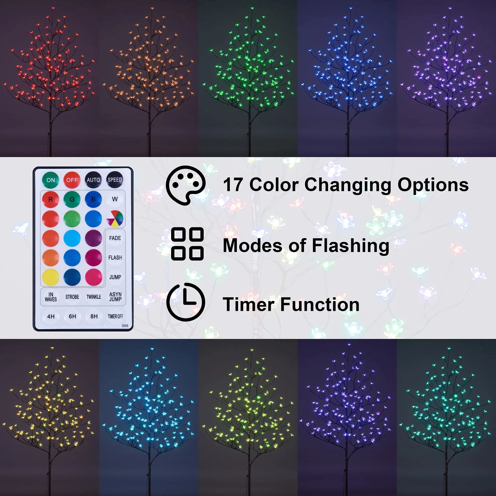 LIGHTSHARE 5 ft Cherry Blossom Tree RGB with Remote Control | 128 LED Lights - view 2