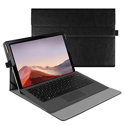 Fintie Case for 12.3 Inch Microsoft Surface Pro 7+/7/6/5/4/3 Tablet with Built-in Kickstand & Stylus Holder | Modern Black thumbnail 1